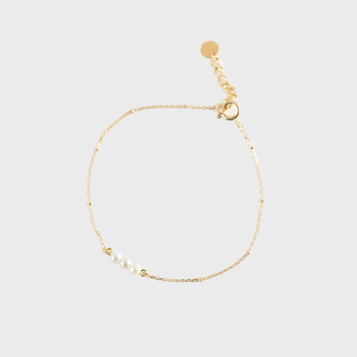 [14K] pearl bead chain bracelet